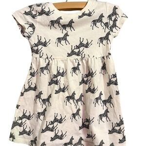 Old Navy‎ Kids Girls Zebra Print Short Sleeve Cotton Dress 18 24 Months